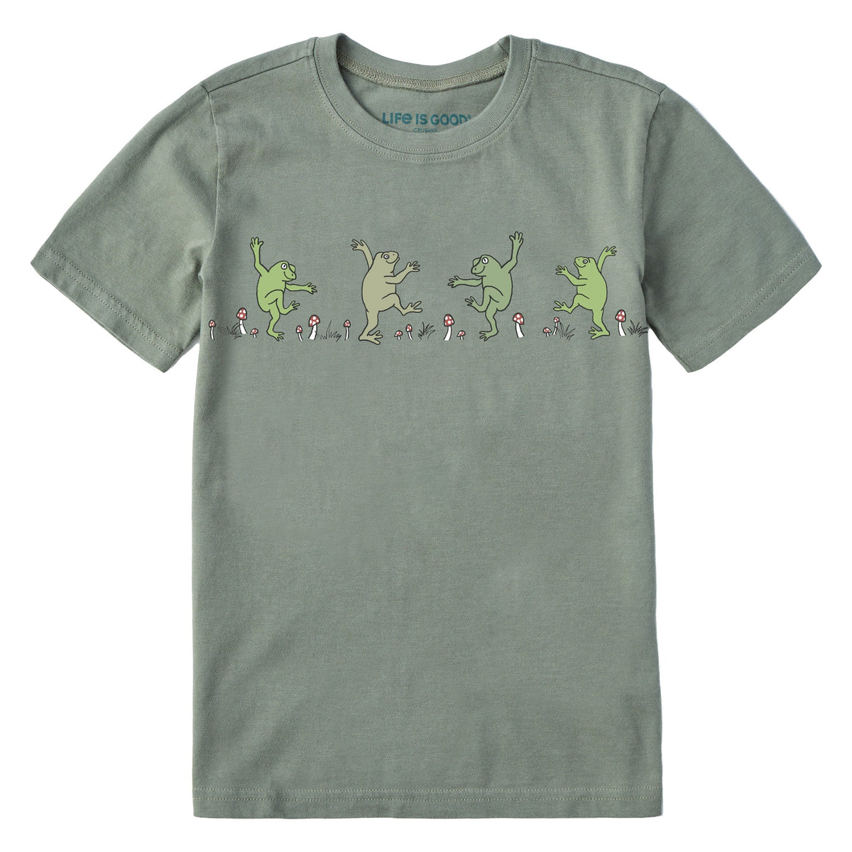 Kids Dancing Frogs Mushrooms Short Sleeve Crusher Tee product image 1