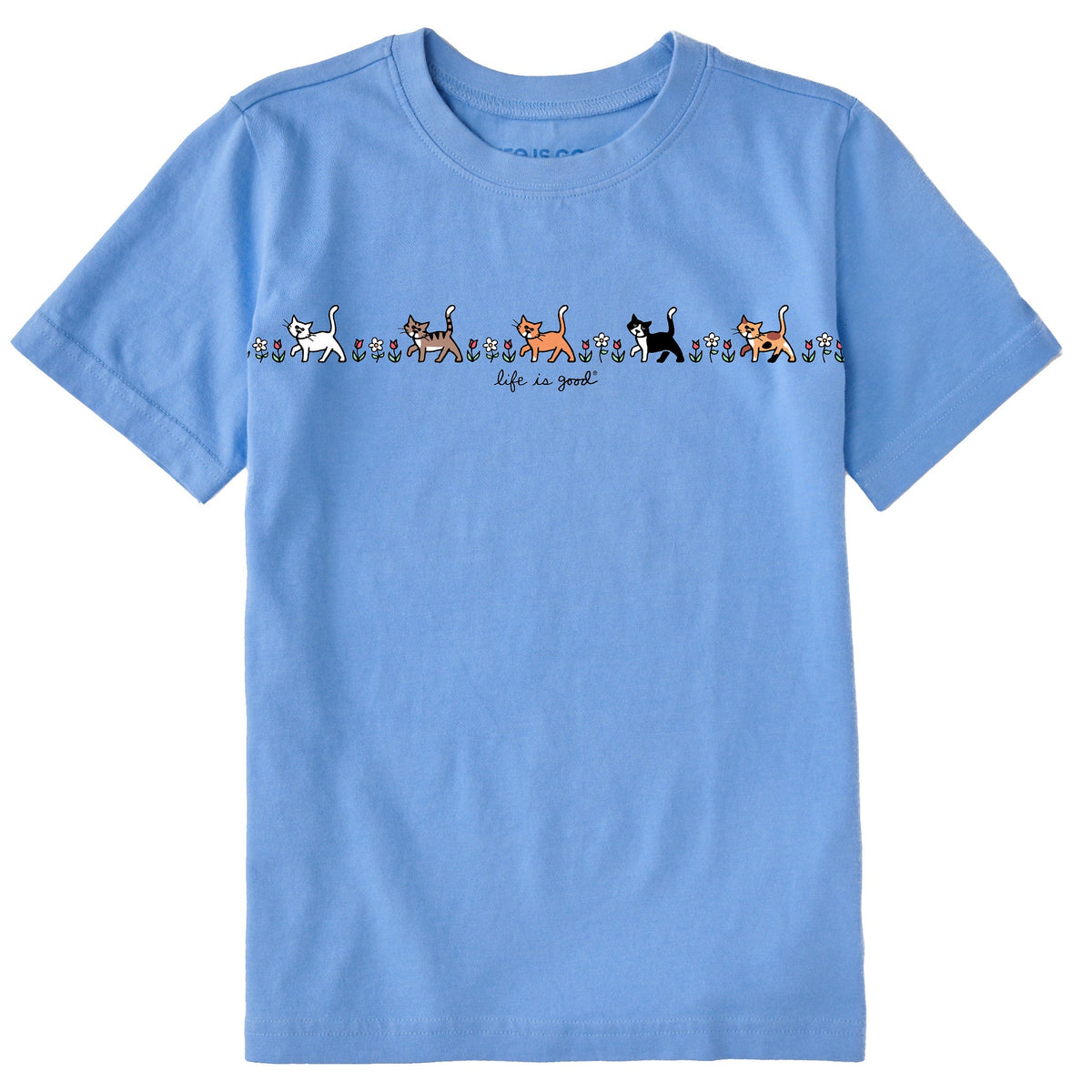 Kids Vintage Cats in Flowers Short Sleeve Crusher Tee product image 1