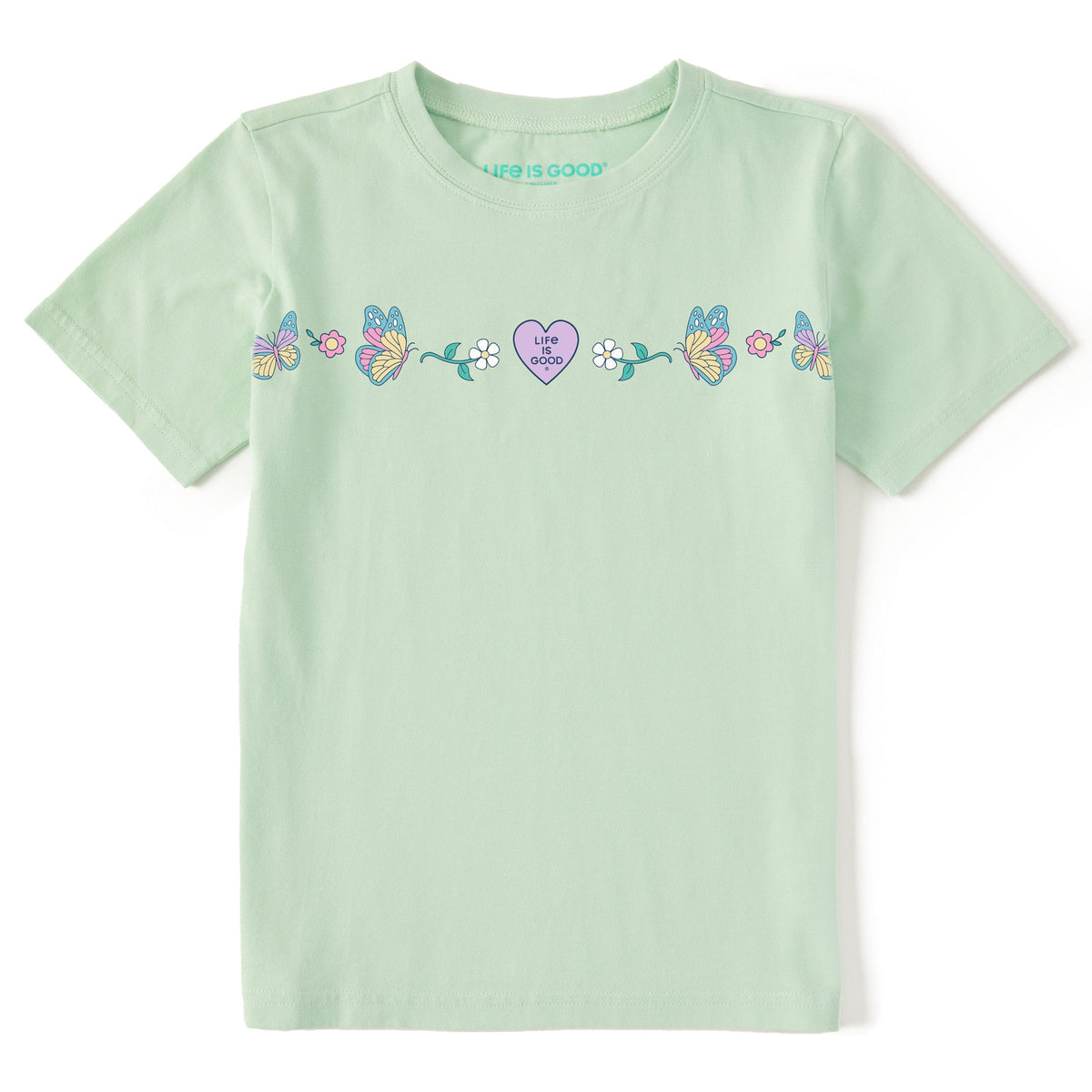 Kids Floral Butterfly Heart Short Sleeve Crusher Tee product image 1