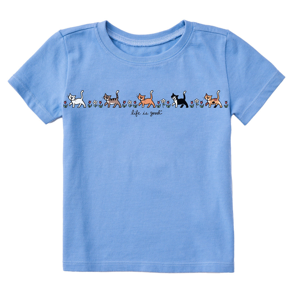 Toddler Vintage Cats in Flowers Short Sleeve Crusher Tee product image 1