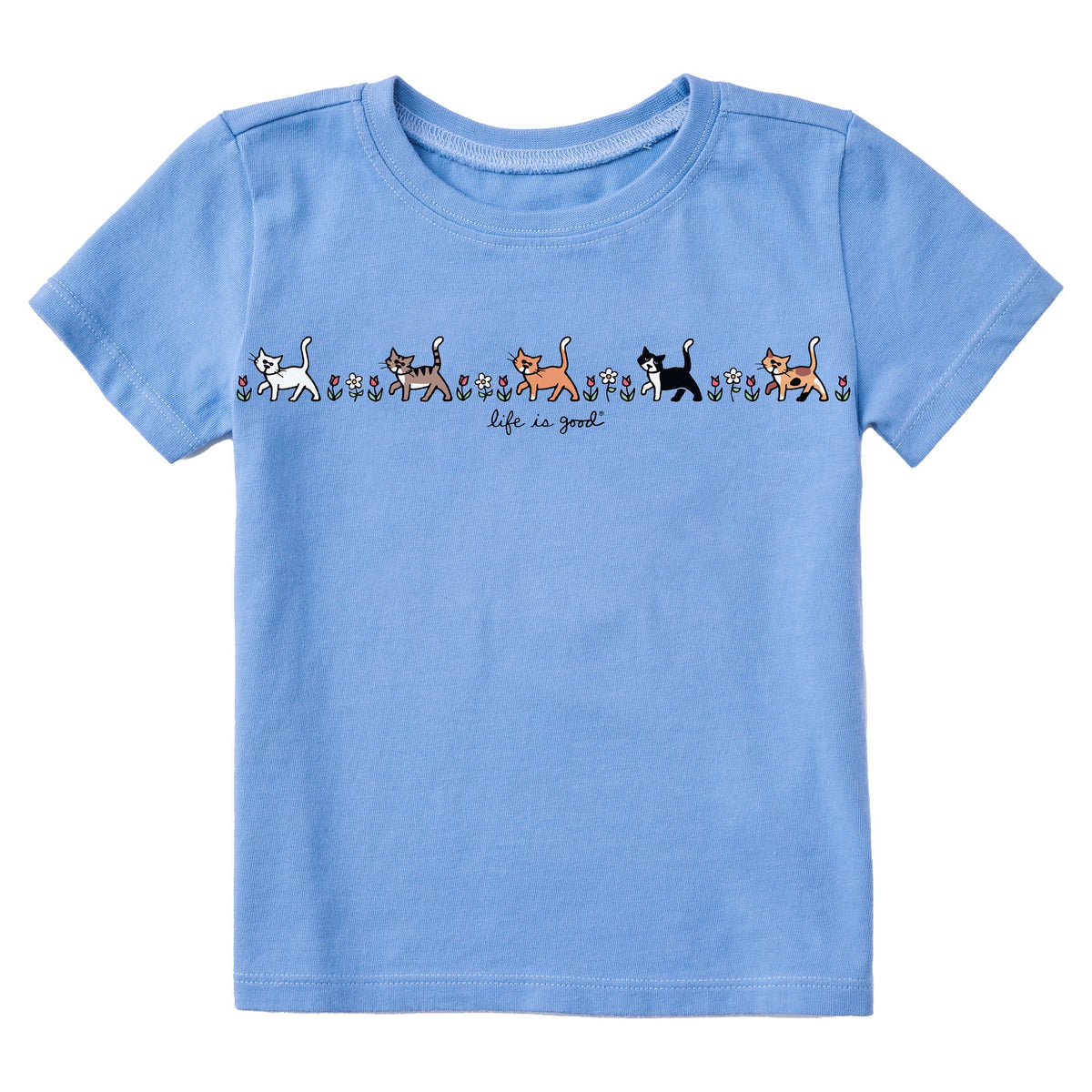 Toddler Vintage Cats in Flowers Short Sleeve Crusher Tee product image 3