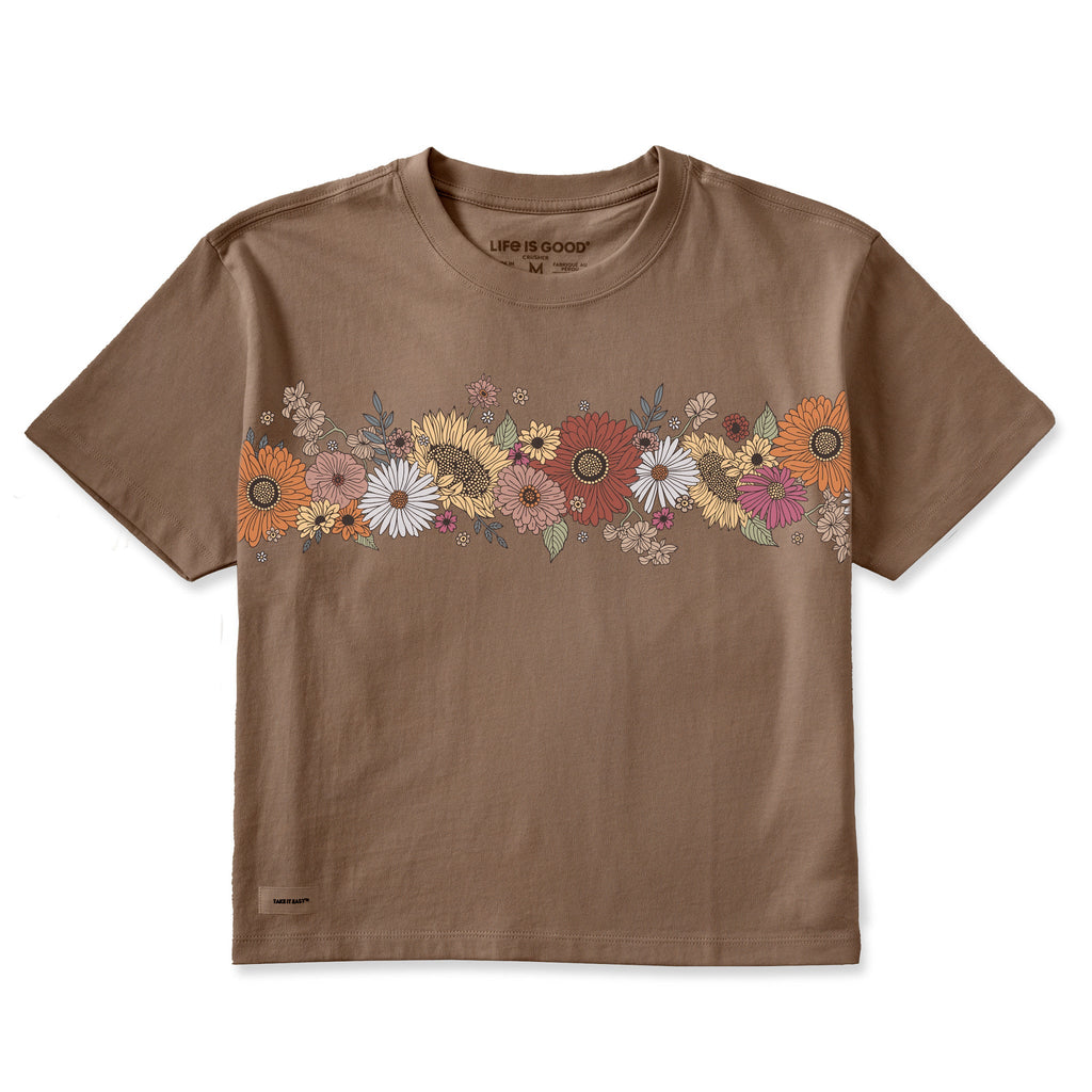 Women's Beautiful Energy Flowers Short Sleeve Crusher Boxy product image 1