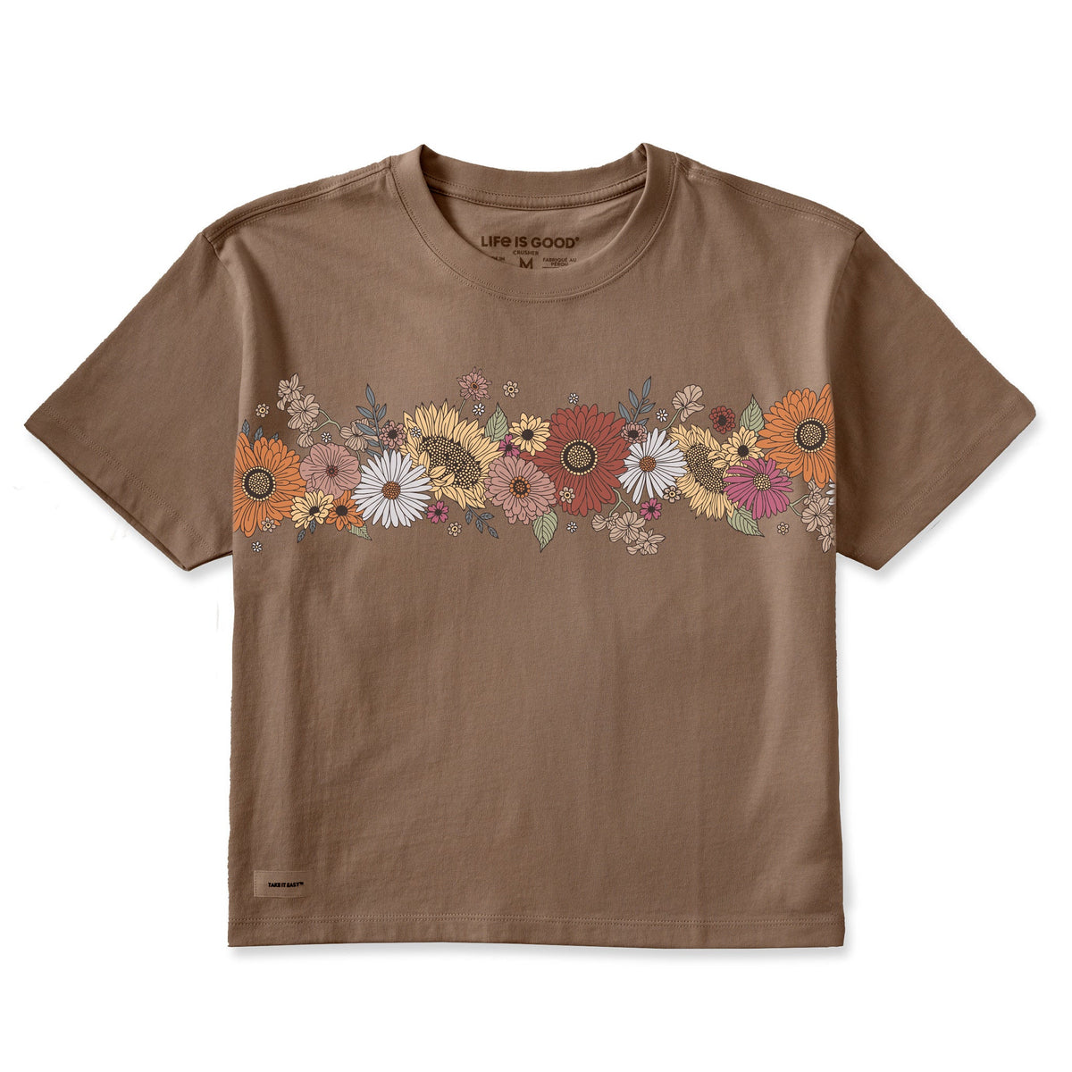 Women's Beautiful Energy Flowers Short Sleeve Crusher Boxy product image 1