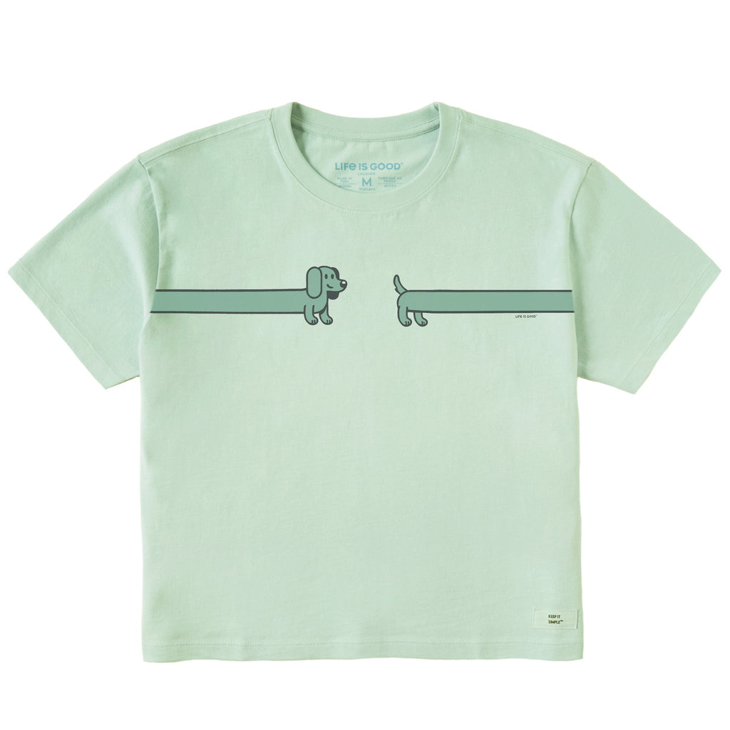 Women's Happy Dachshund Short Sleeve Crusher Boxy Tee product image 1