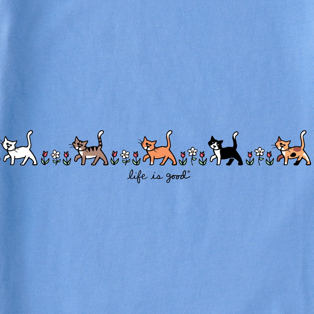 Women's Vintage Cats in Flowers Short Sleeve Crusher Tee product image 2