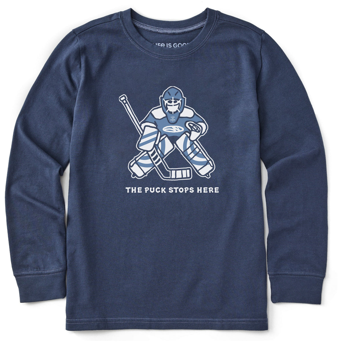 Kids The Puck Stops Here Long Sleeve Crusher Tee product image 1