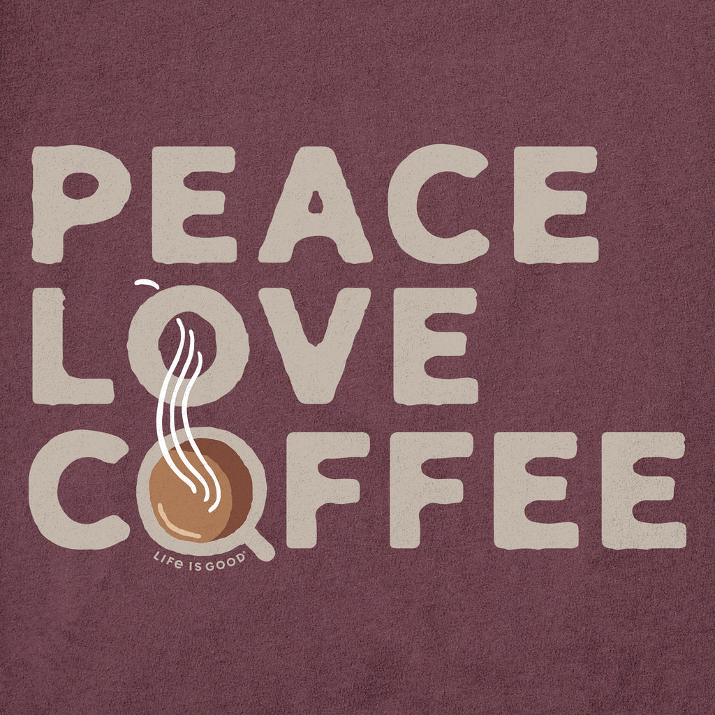 Women's Peace Love & Coffee Long Sleeve Crusher Tee