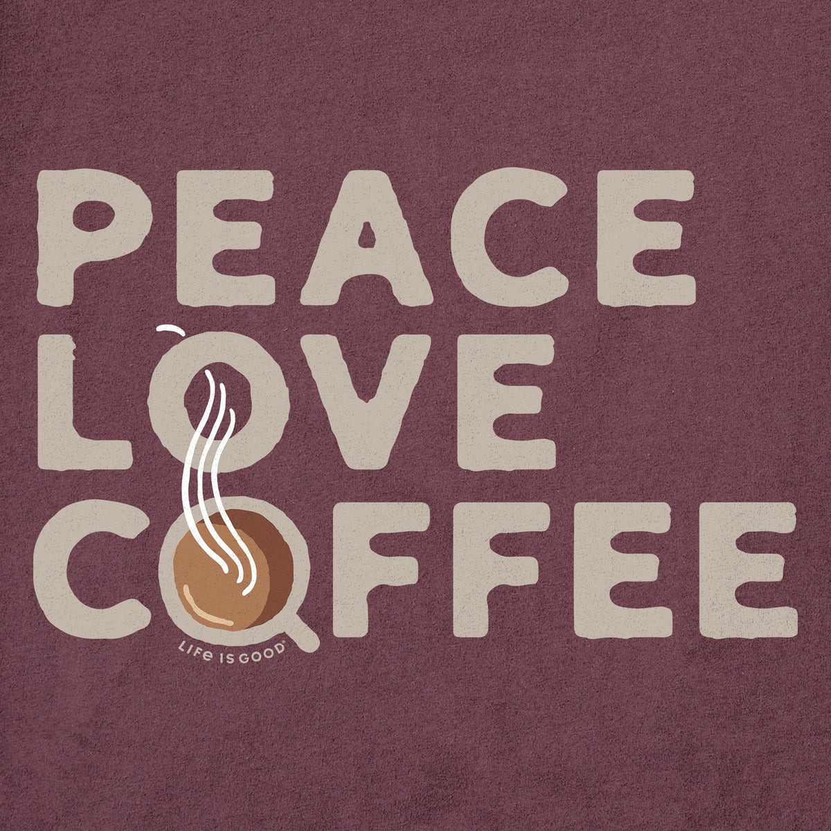 Women's Peace Love & Coffee Long Sleeve Crusher Tee