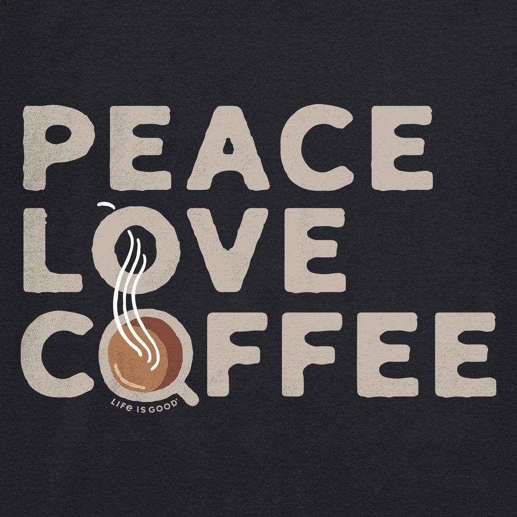 Women's Peace Love & Coffee Long Sleeve Crusher Tee