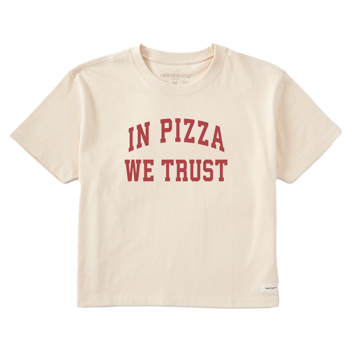 Women's In Pizza We Trust Arch Short Sleeve Crusher Boxy Tee product image 1