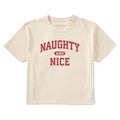 Women's Naughty and Nice Arch Short Sleeve Crusher Boxy Tee product image 1