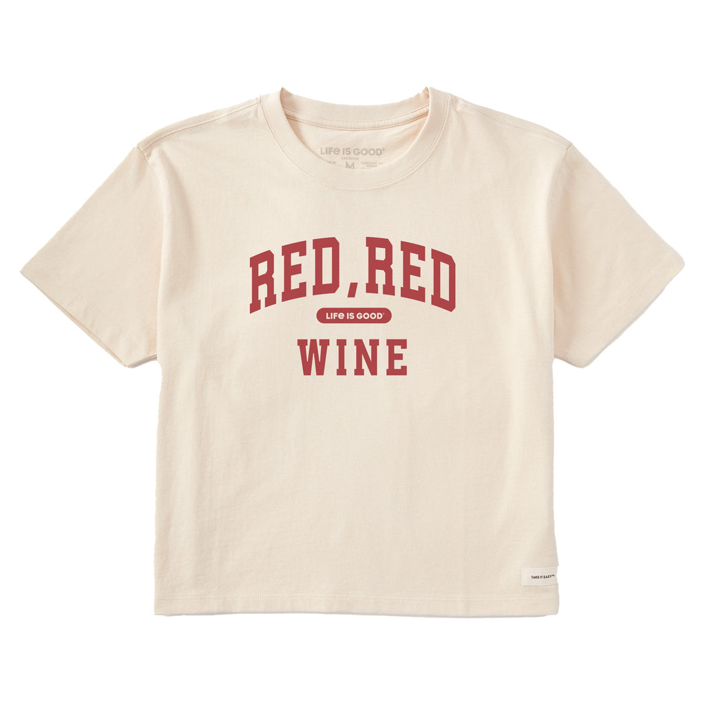 Women's Red Wine Arch Short Sleeve Crusher Boxy Tee product image 1
