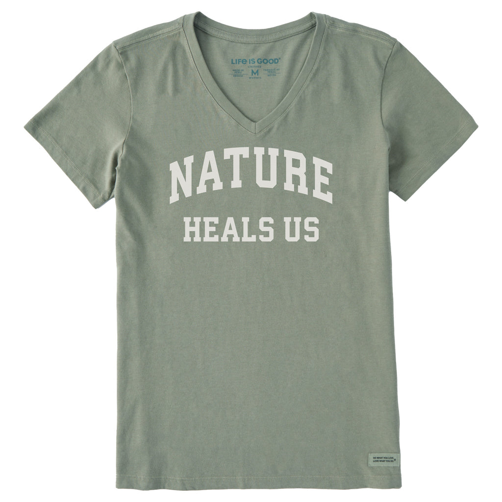 Women's Nature Heals Us Arch Short Sleeve Crusher Vee product image 1