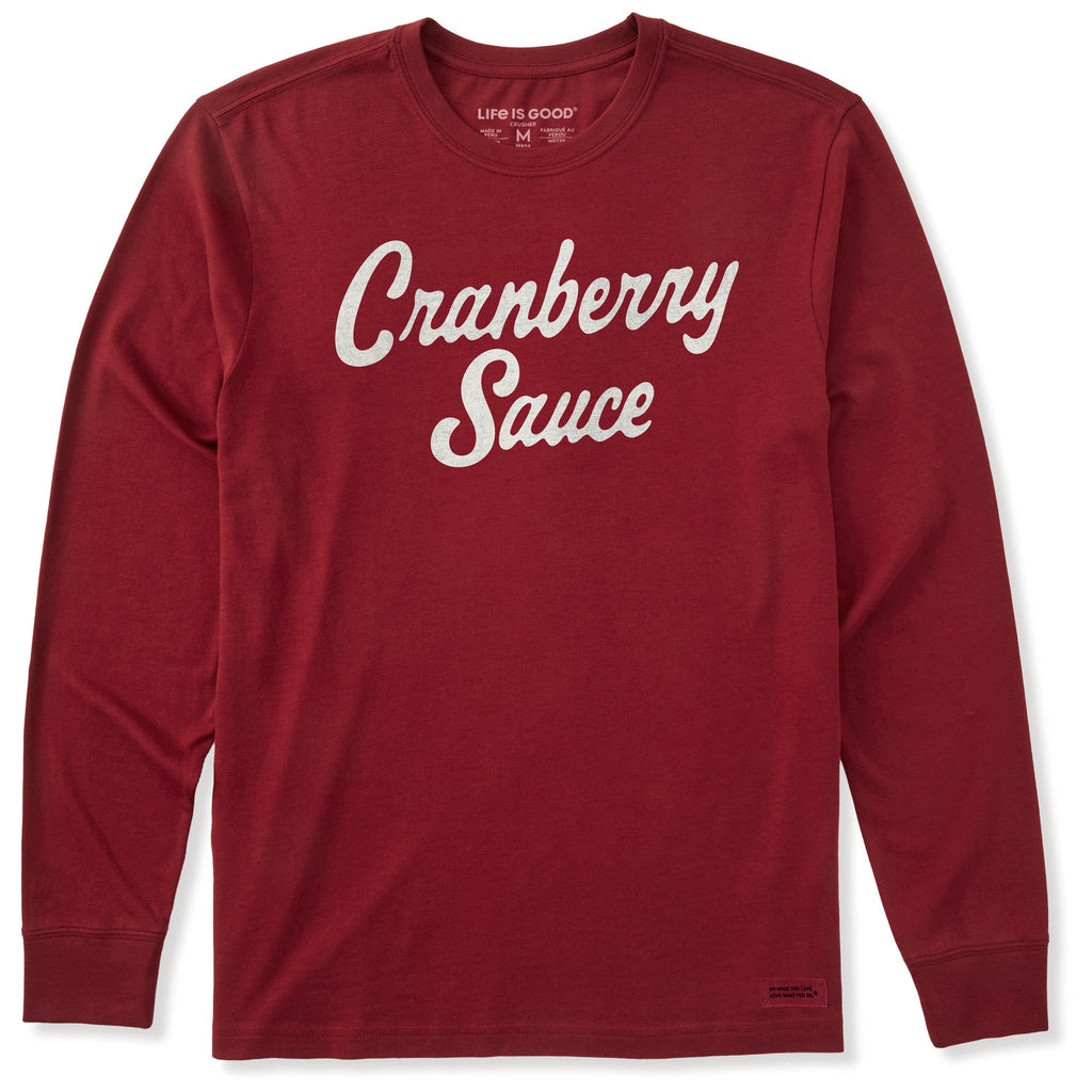 Men's Cranberry Sauce Script Long Sleeve Crusher Tee product image 1