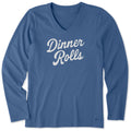 Women's Dinner Rolls Script Long Sleeve Crusher Vee product image 1
