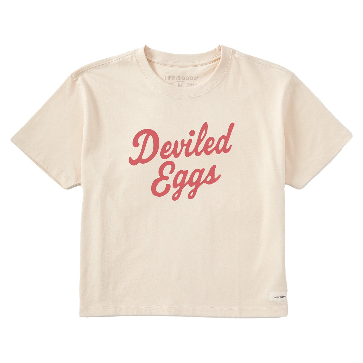 Women's Deviled Eggs Script Short Sleeve Crusher Boxy Tee product image 1