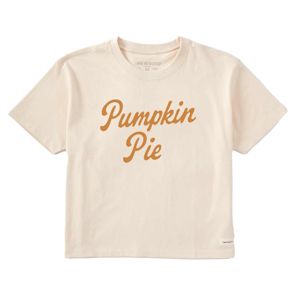 Women's Pumpkin Pie Script Short Sleeve Crusher Boxy Tee product image 1