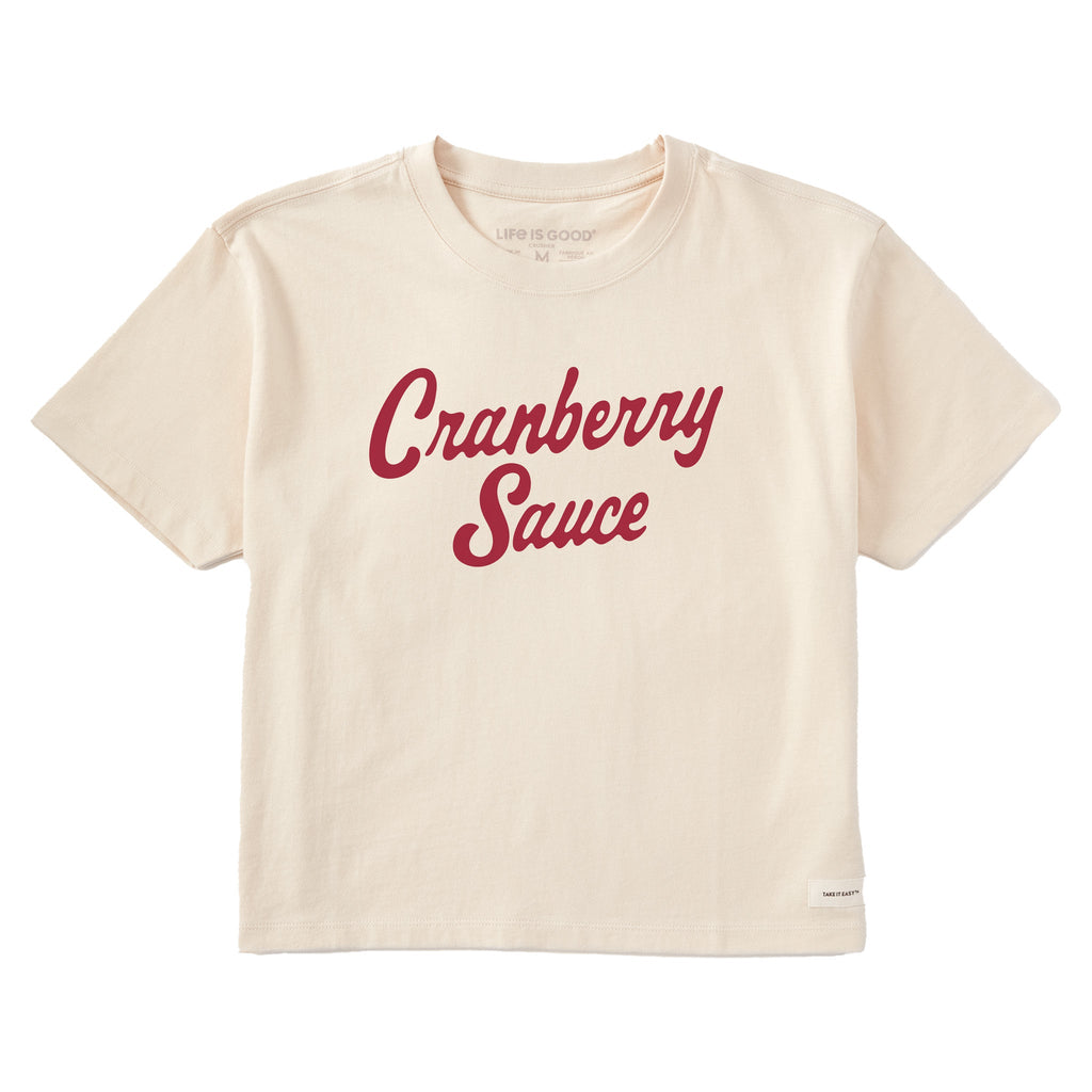Women's Cranberry Sauce Script Short Sleeve Crusher Boxy Tee product image 1