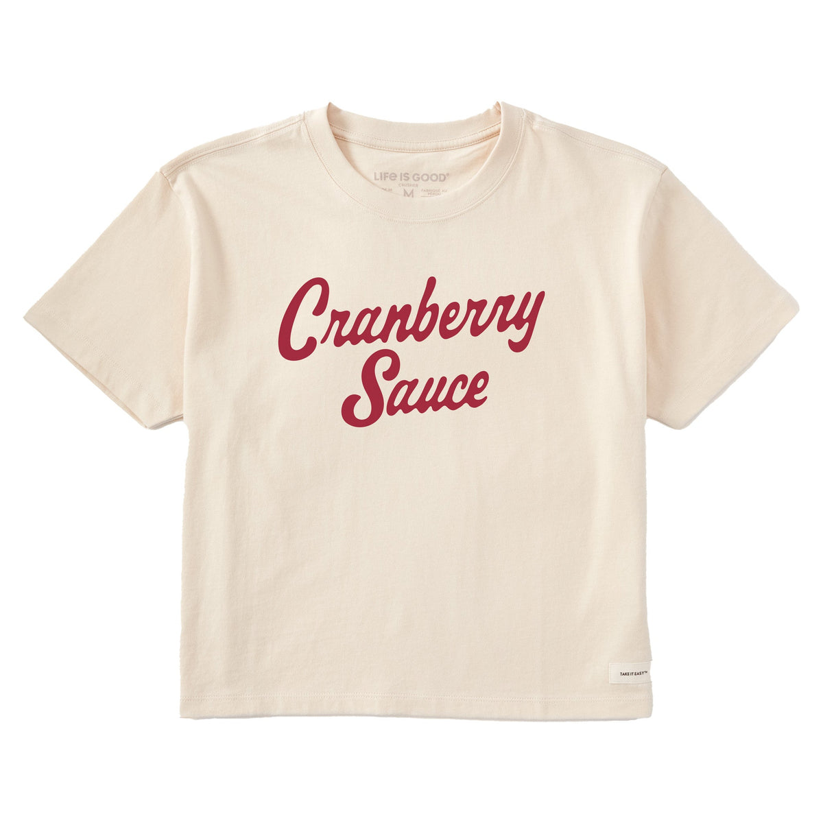 Women's Cranberry Sauce Script Short Sleeve Crusher Boxy Tee product image 1