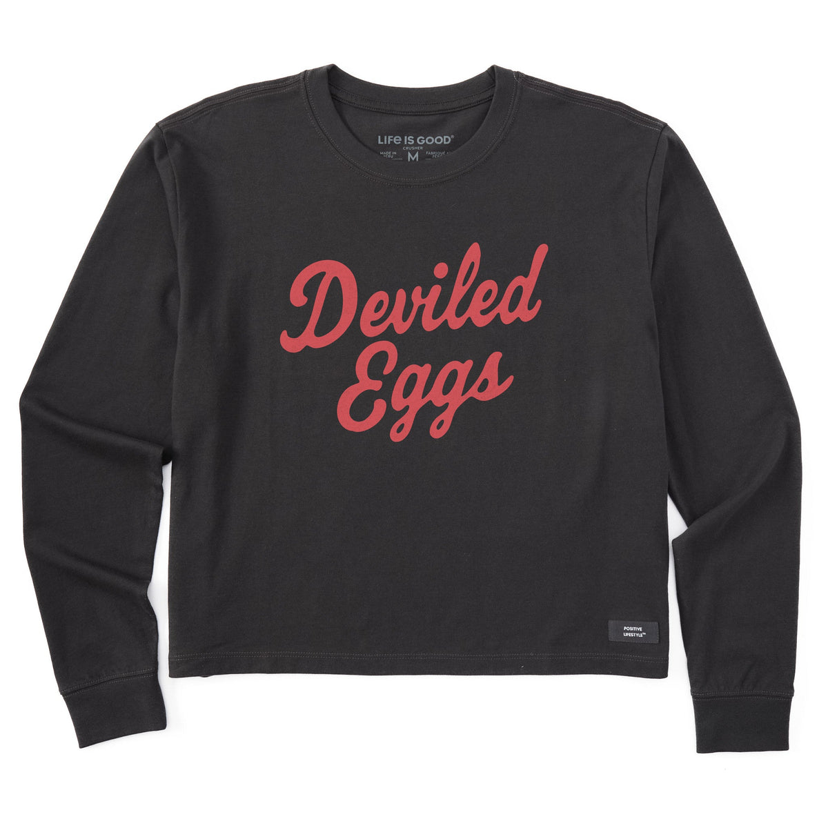 Women's Deviled Eggs Script Long Sleeve Crusher Boxy Tee product image 1