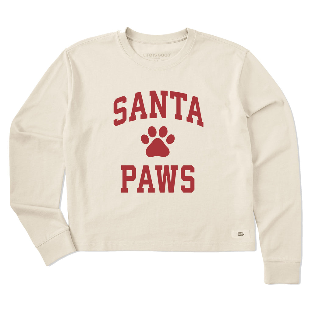 Women's Santa Paws Arch Long Sleeve Crusher Boxy Tee product image 1