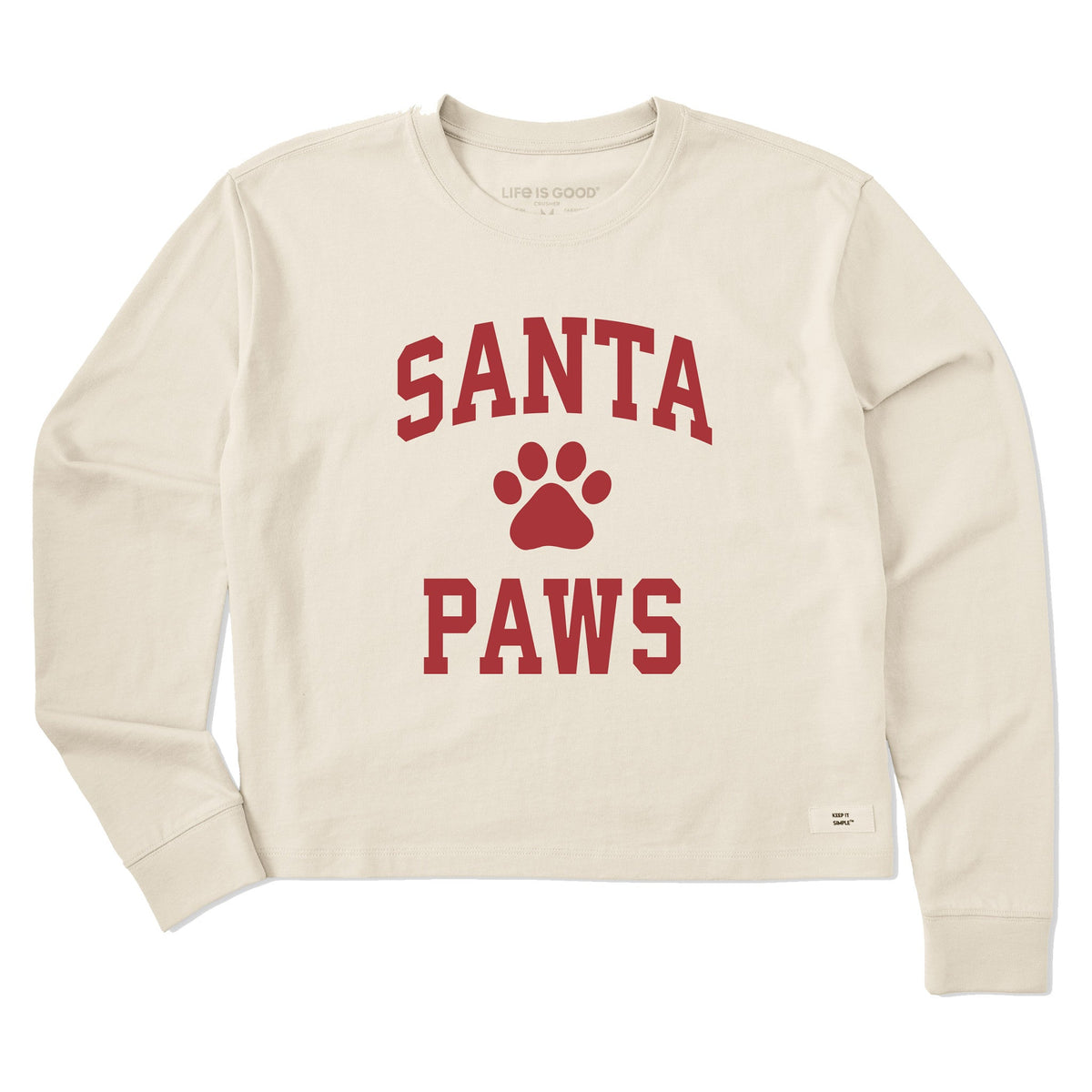 Women's Santa Paws Arch Long Sleeve Crusher Boxy Tee product image 1
