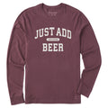 Men's Just Add Beer Arch Long Sleeve Crusher Tee product image 1