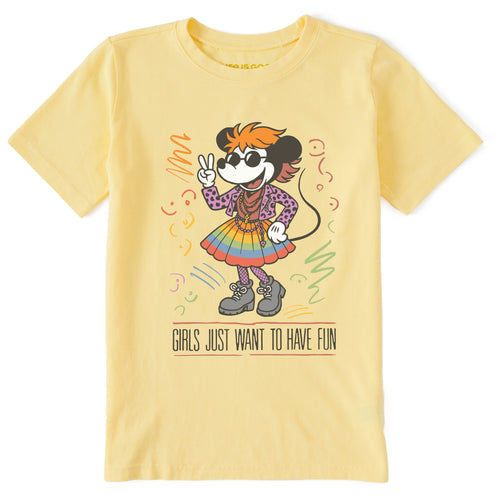 Kids Girls Just Wanna Have Fun in the 80s Short Sleeve product image 1