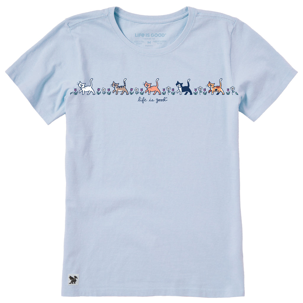Women's Vintage Cats in Flowers Short Sleeve Crusher Tee product image 3