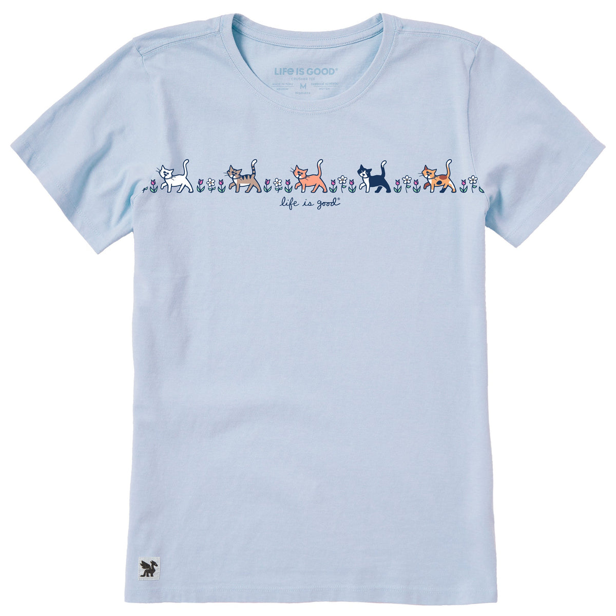 Women's Vintage Cats in Flowers Short Sleeve Crusher Tee product image 3