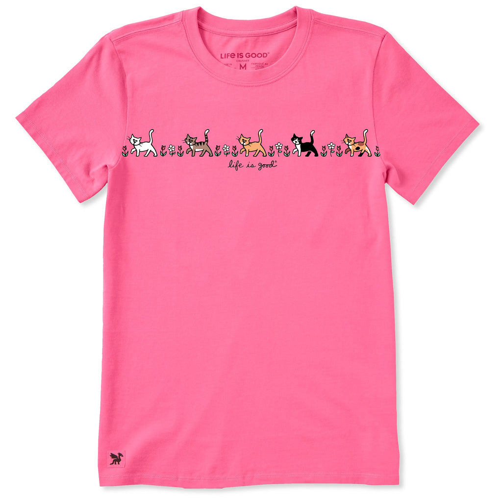Women's Vintage Cats in Flowers Short Sleeve Crusher Tee product image 5