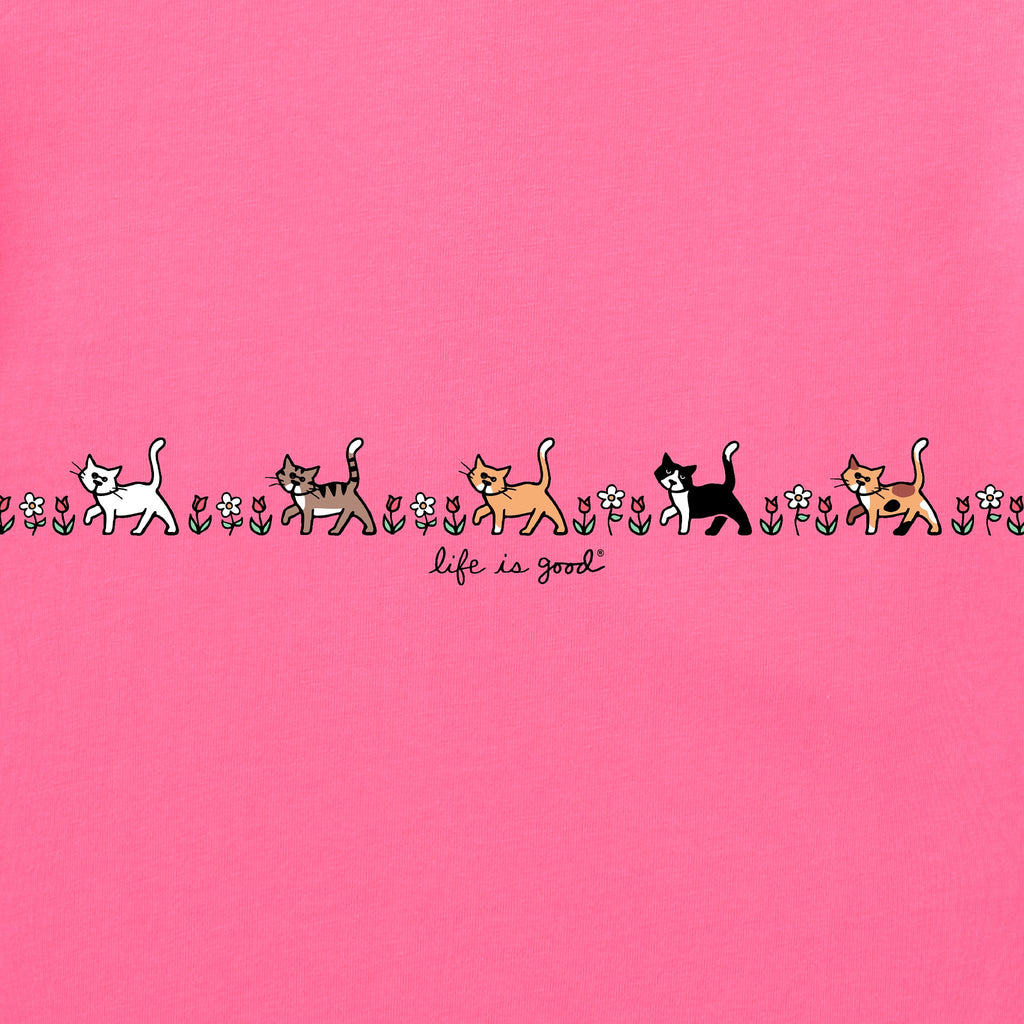 Women's Vintage Cats in Flowers Short Sleeve Crusher Tee product image 6
