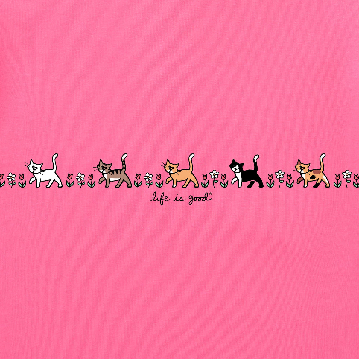Women's Vintage Cats in Flowers Short Sleeve Crusher Tee product image 6