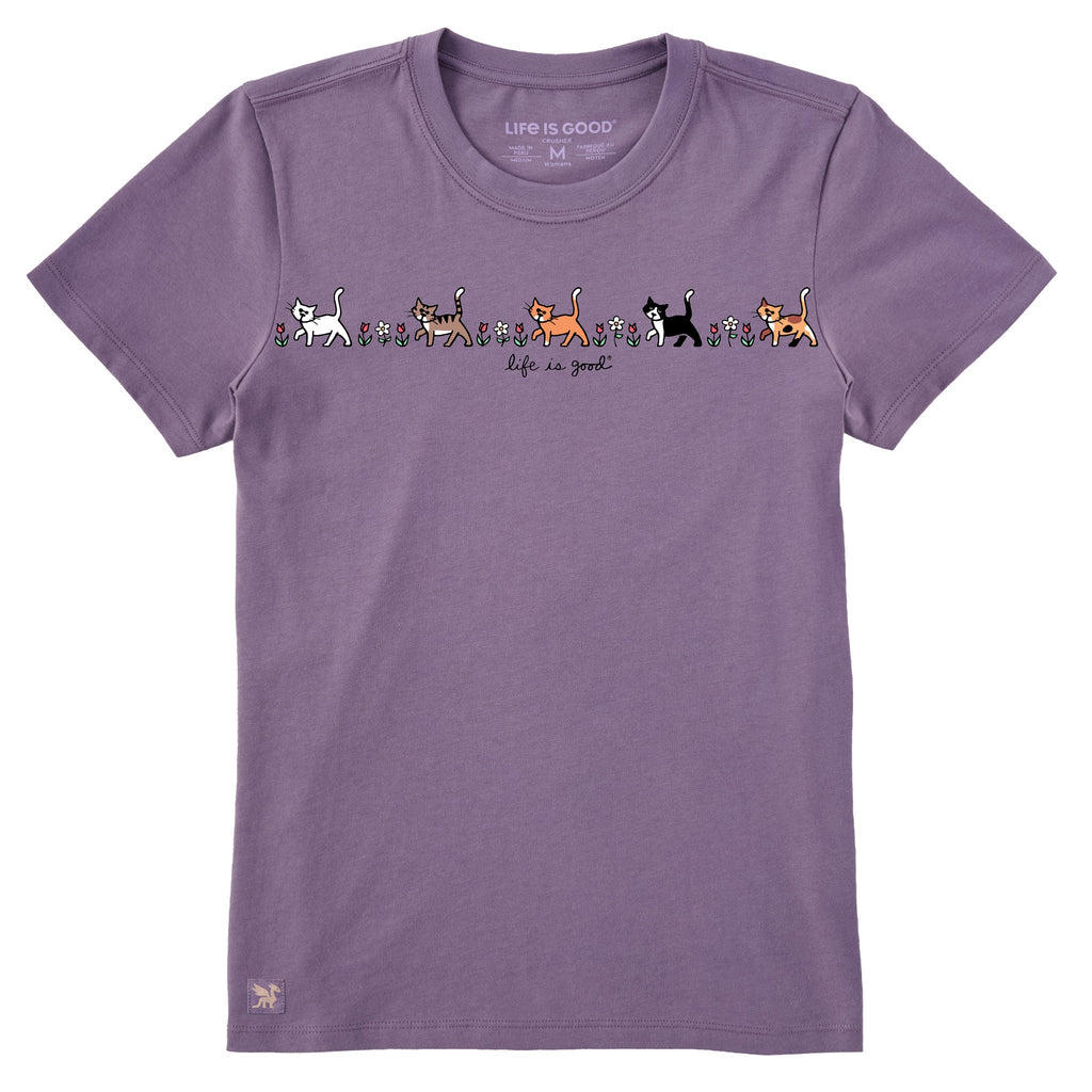 Women's Vintage Cats in Flowers Short Sleeve Crusher Tee product image 9