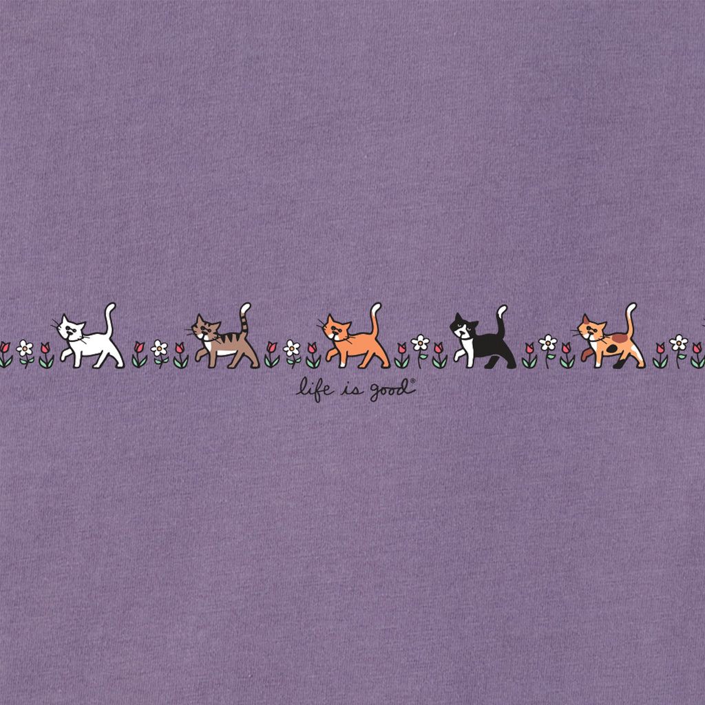 Women's Vintage Cats in Flowers Short Sleeve Crusher Tee product image 10