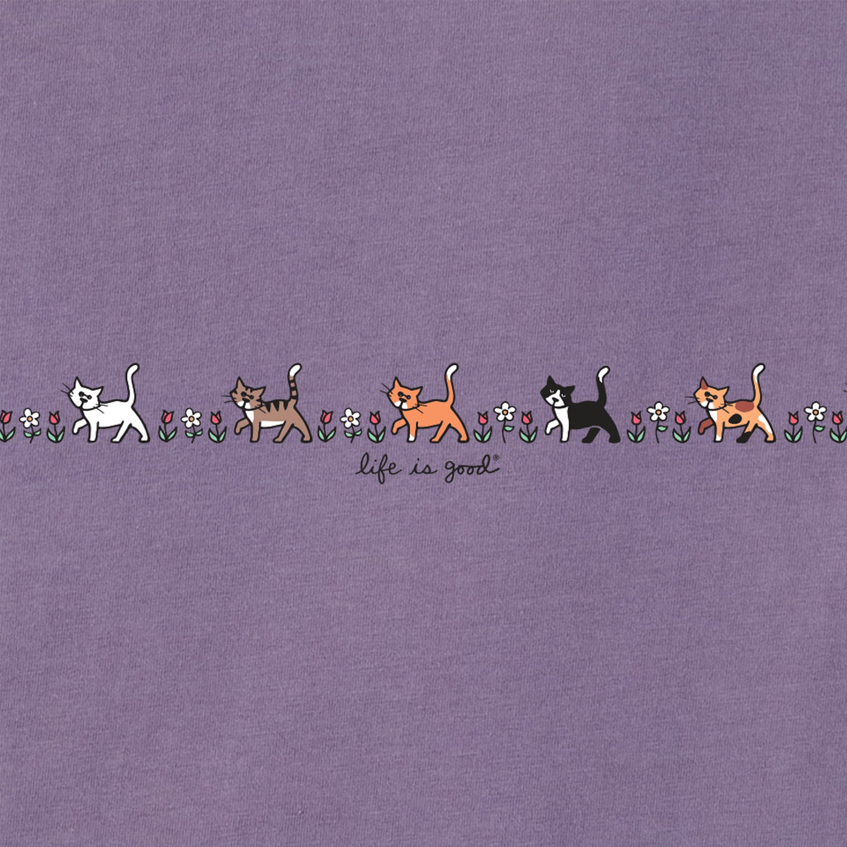 Women's Vintage Cats in Flowers Short Sleeve Crusher Tee product image 10
