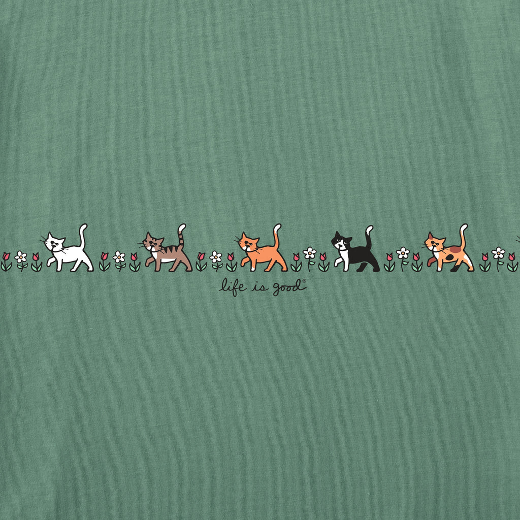 Women's Vintage Cats in Flowers Short Sleeve Crusher Tee product image 8