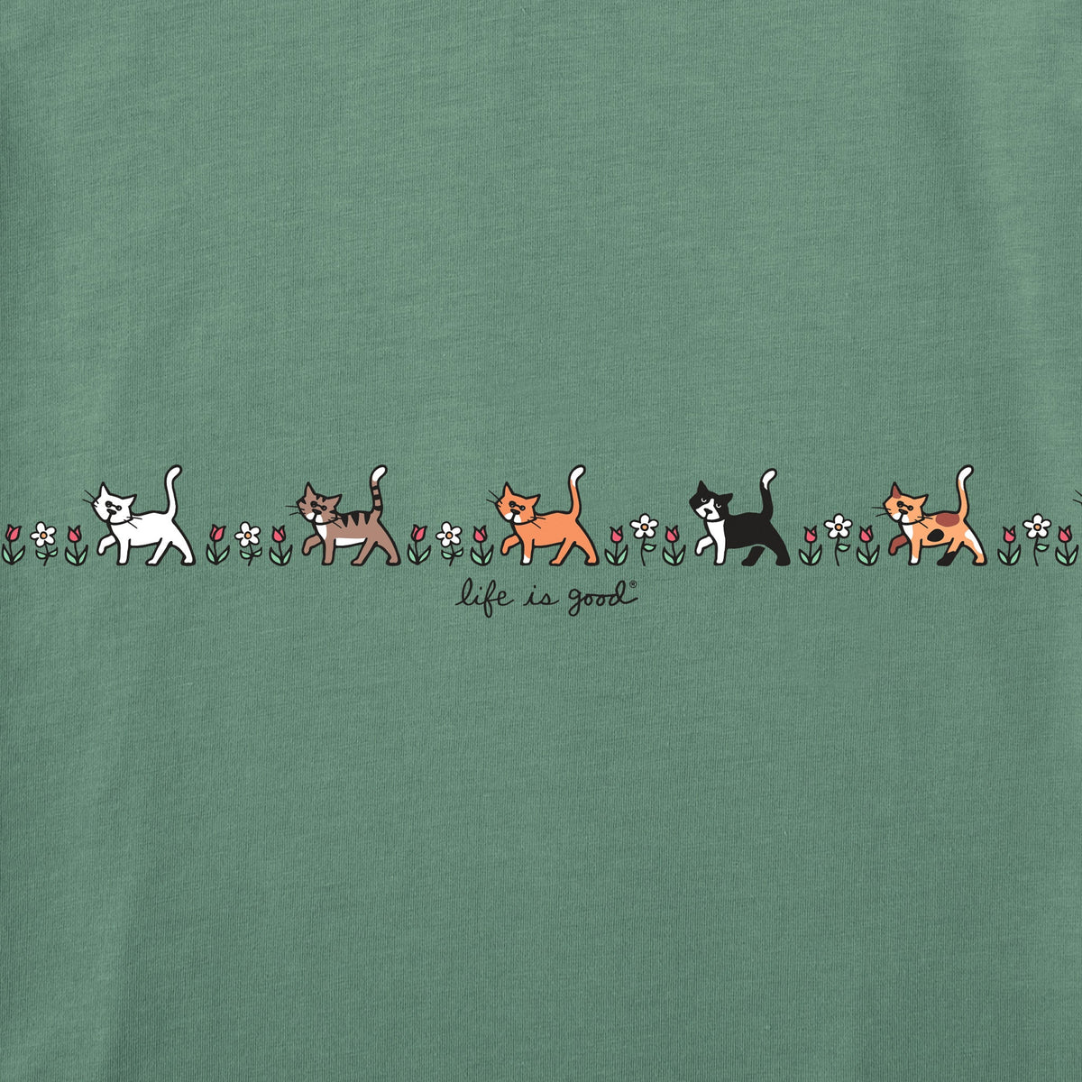 Women's Vintage Cats in Flowers Short Sleeve Crusher Tee product image 8